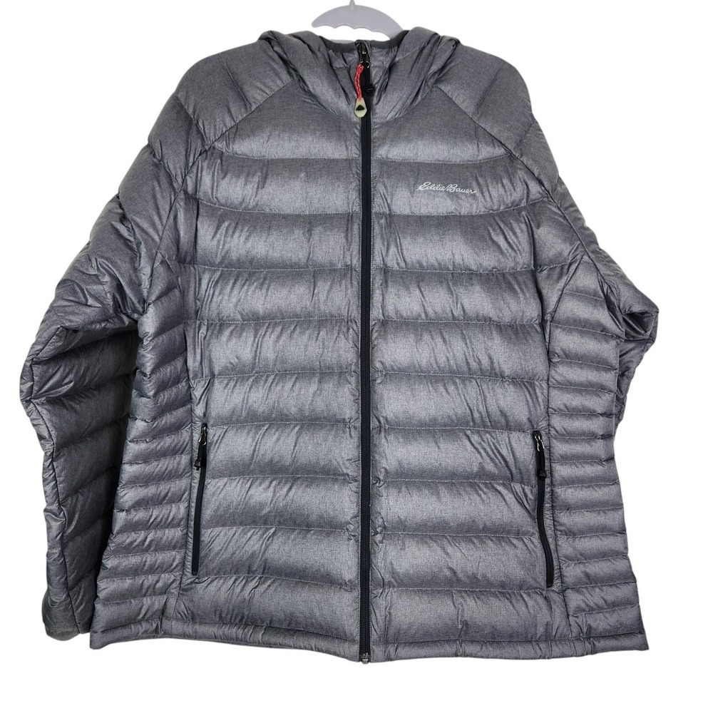 EDDIE BAUER Jacket Womens 2XL Gray First Ascent StormDown 800 Hooded Puffer Down